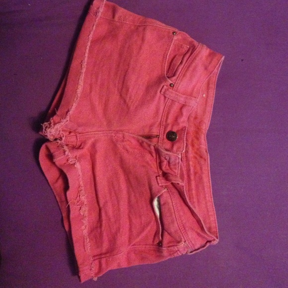 Pink denim summer short