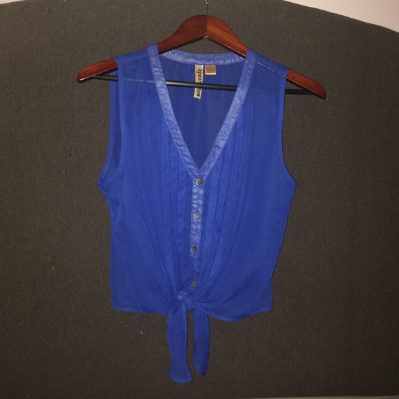 Blue Tank Top, Button Up, Medium - Picture 1 of 2