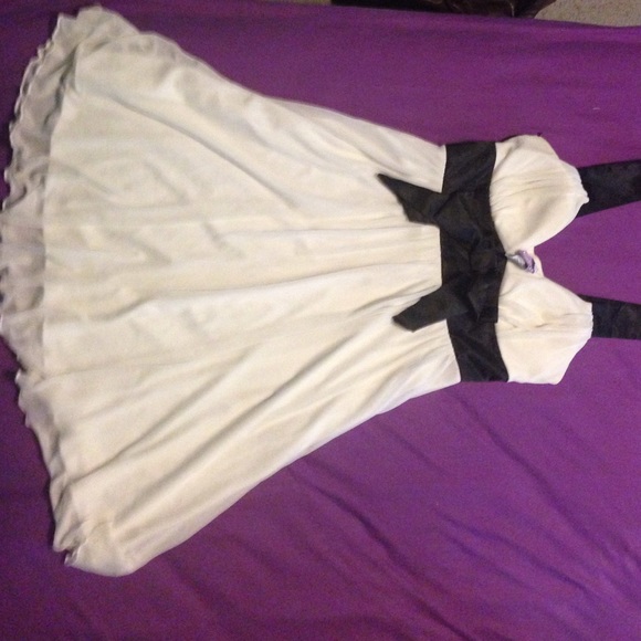 Flowy black and white formal dress