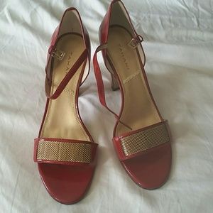Tahari Red and Gold Shoes