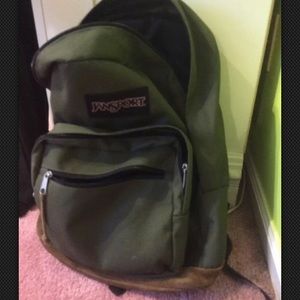 Jansport green suede bottom backpack