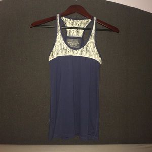Navy blue crochet/lace tank top