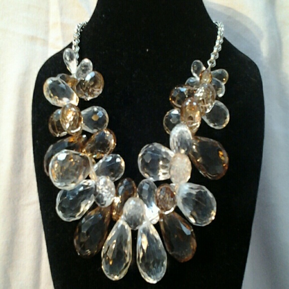 BUBBLY CLEAR & BROWN  NECKLACE