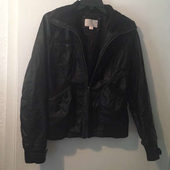Black leather jacket