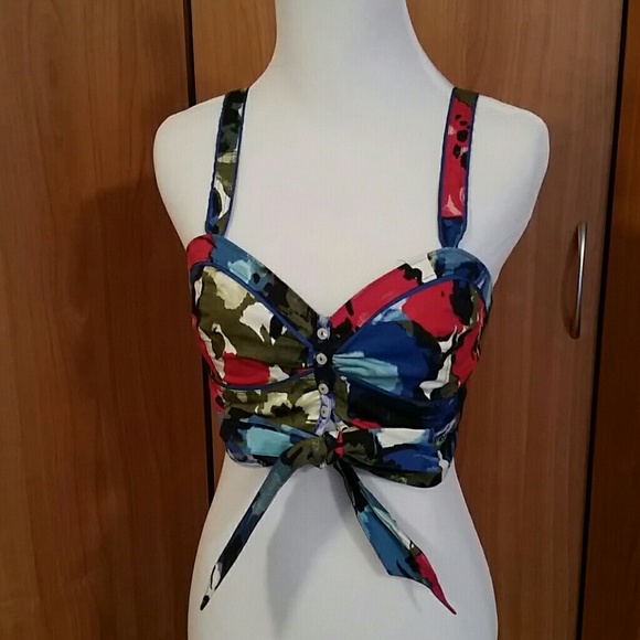 *SOLD* Floral Bustier Crop Top