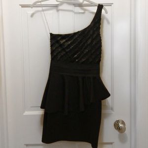 One Shoulder Peplum Dress