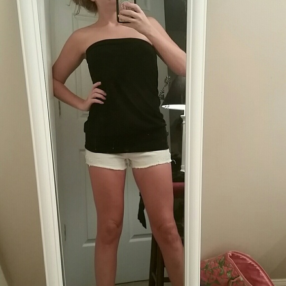 Plain black tube top