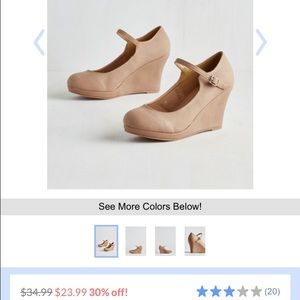 Modcloth Nude Wedge with Adjustable Strap