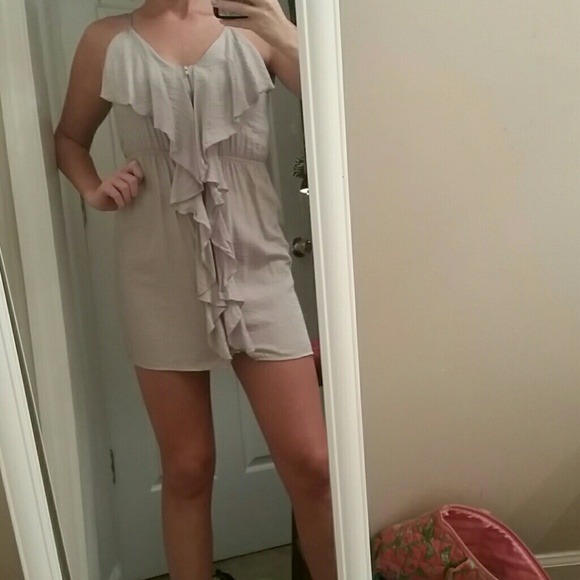 Grey ruffle dress