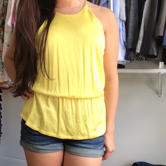 Yellow Peplum Tank Top