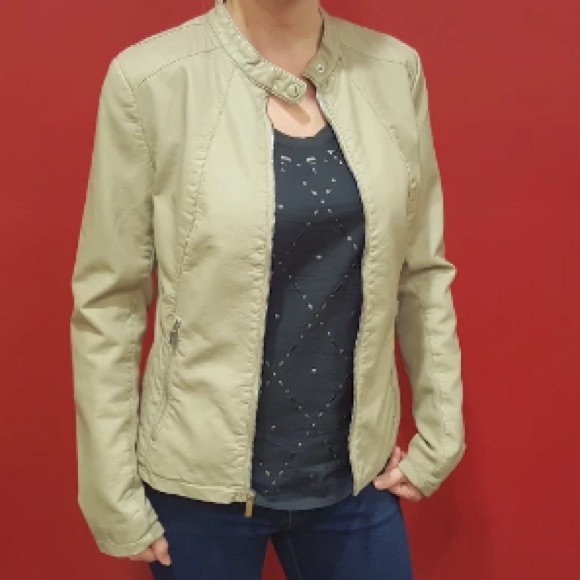 Tan Faux leather jacket new and not worn