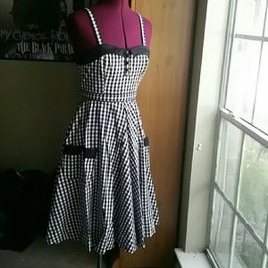 H&M - Retro, Black and White Gingham Dress