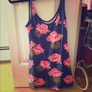 Hollister Navy Pink Floral Tank CUTE medium