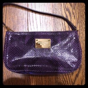 Authentic Michael Kors purple snakeskin purse