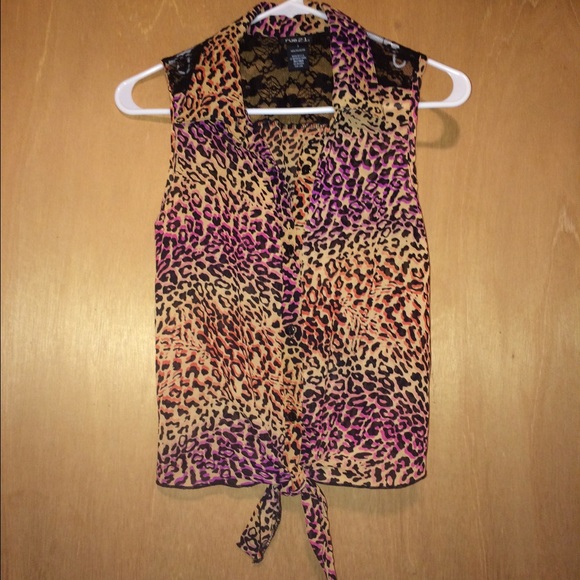 Cheetah print button up