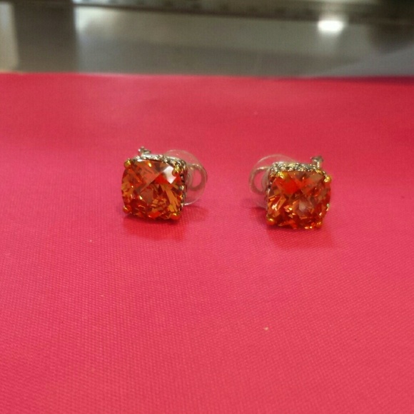 Amber earrings with secure snap closure