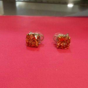 Amber earrings with secure snap closure