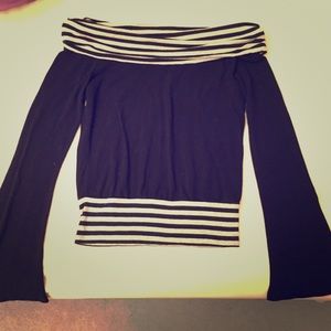 Wet Seal Off The Shoulder Black and Grey Shirt