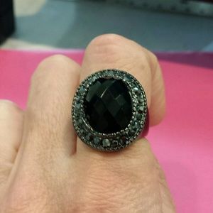 Premiere Design ring with black stones