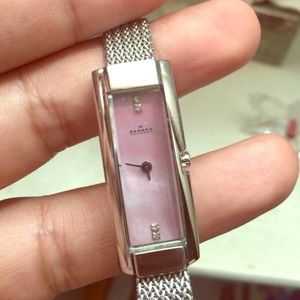 Skagen pink pearl CZ watch