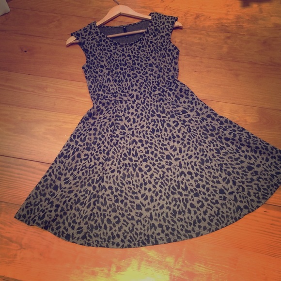 Leopard print fit and flare dress