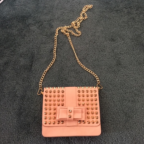 Pink studded purse