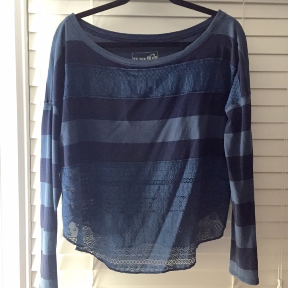 Free People Tops - We the Free Striped Lace Shirt