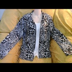 Erin london XL animal print with sequence jacket