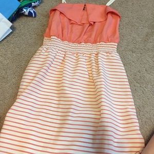 Orange/pink striped dress