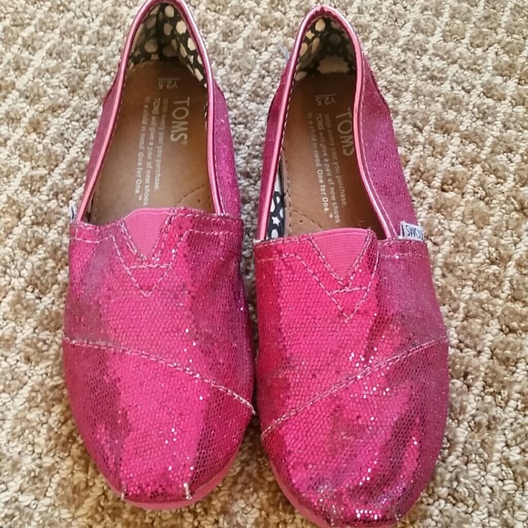 2.5y Sparkly Pink Toms