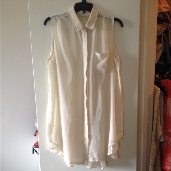 Cream shirt dress