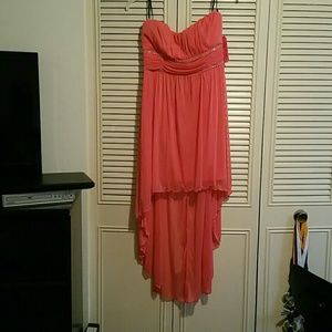 Peach high low dress