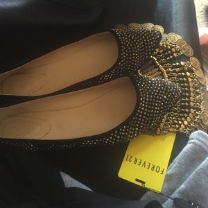 Embellished balck flats