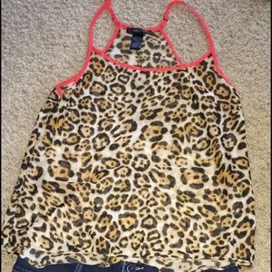 Sheer leopard cami