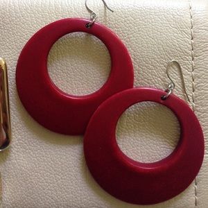 Retro red plastic earrings