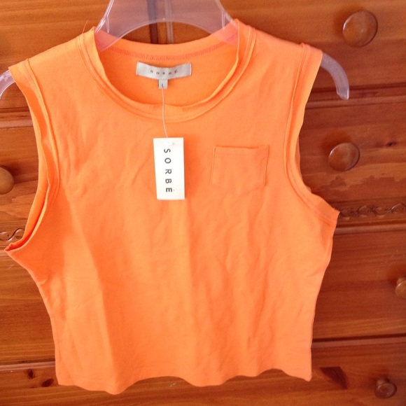 NWT ORANGE FITTED TANK WITH POCKET