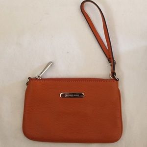 Michael Kors Orange Leather Small Wristlet