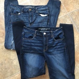 TWO american eagle high rise jeggings bundle