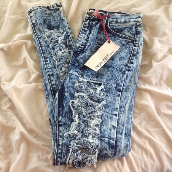 ∙ distressed high waisted jeans ∙ - Picture 4 of 4