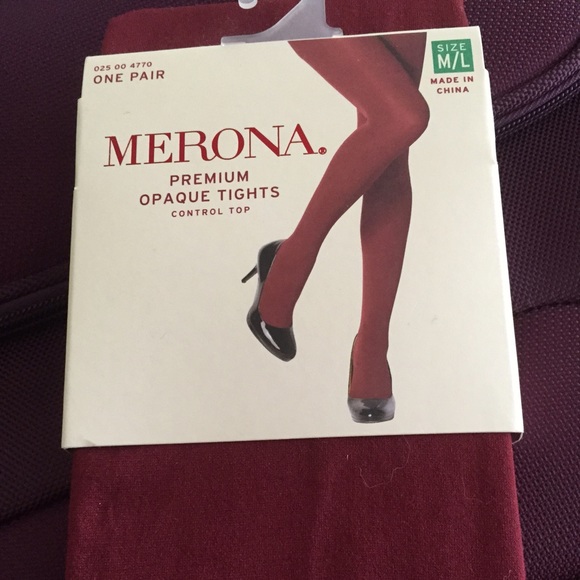 Dark red tights.