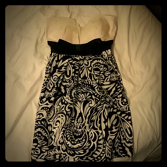 Champagne and black cocktail dress