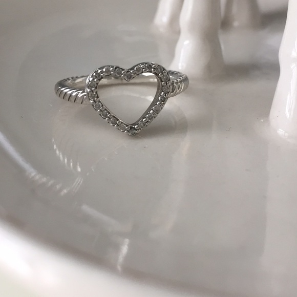 David Yurman Pave Heart Ring Size 6