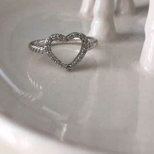 David Yurman Pave Heart Ring Size 6