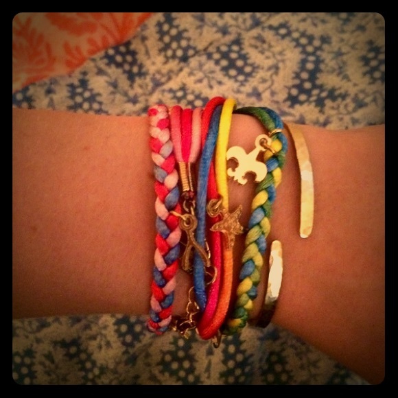 Ettika Rainbow Wrap Bracelet with Gold Charms