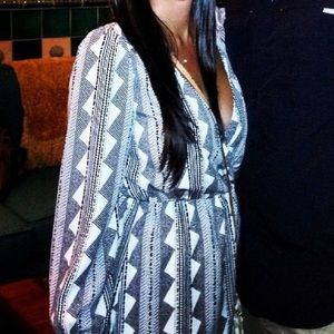 Black and cream tribal print dress