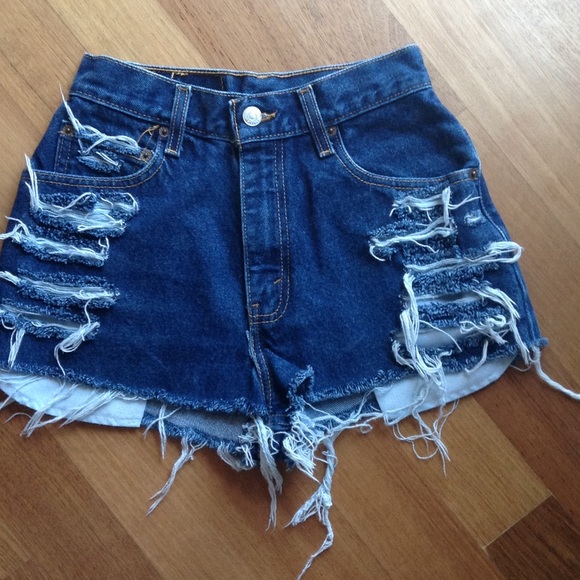 high waisted denim shorts