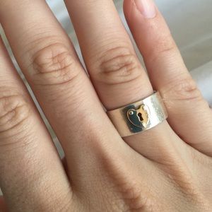 Authentic Tiffany rosegold heart lock ring