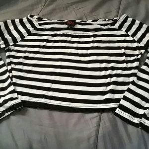 Stripped crop & floral leggings