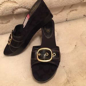 Ladies leather Coach sandals