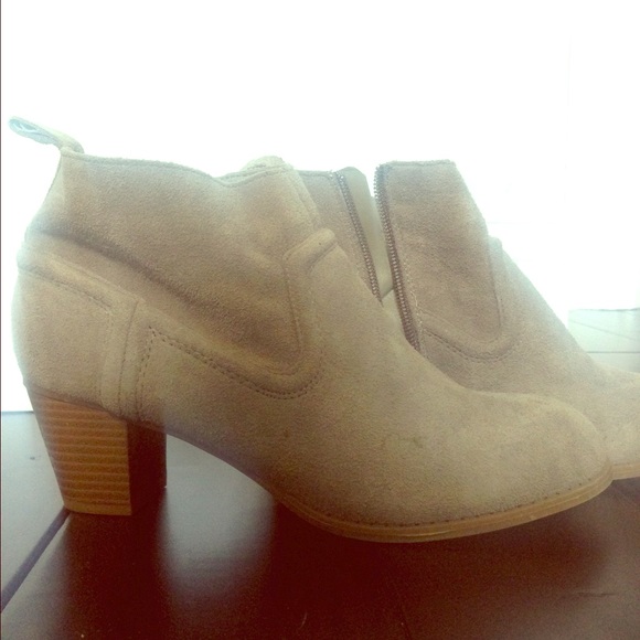 Brand New Gray Faux Suede Booties
